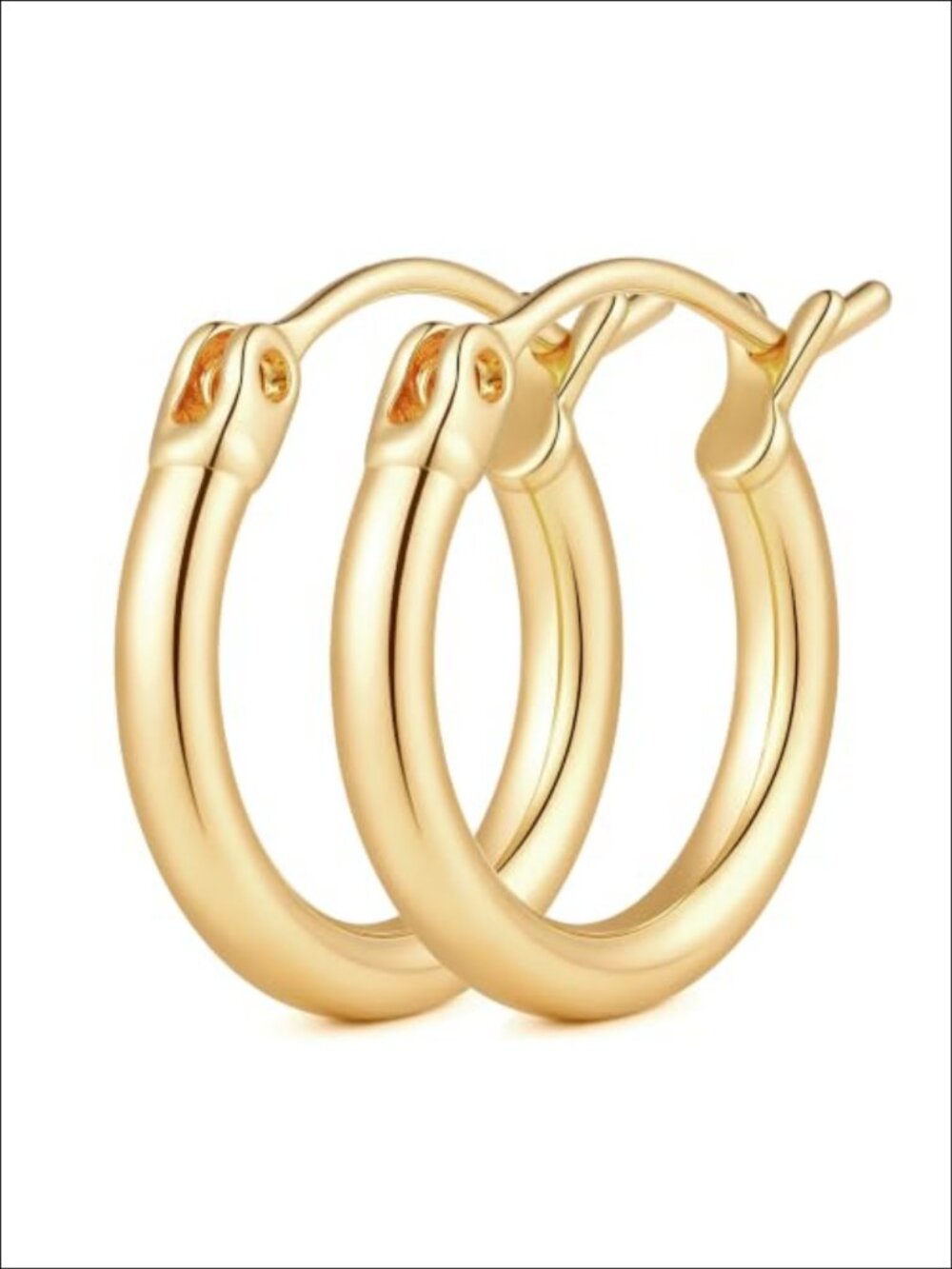14K Gold Plated Hoop Earrings Small Huggie Hoops for Women Everyday Wear